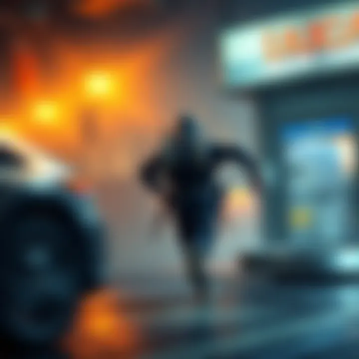 A new player hurriedly running away from a game environment, looking determined and focused on making an escape