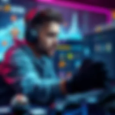 A beginner player exploring a game interface, searching for resource gathering tips and strategies, with icons representing resources around