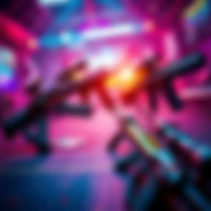 A selection of beginner-friendly weapons for new gamers, showcasing easy-to-use firearms in a vibrant game setting.