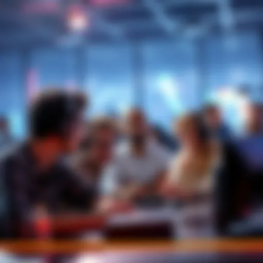 New players joining STW community A group of new players interacting in a game session, showing excitement and curiosity, while experienced players observe with concern in the background.