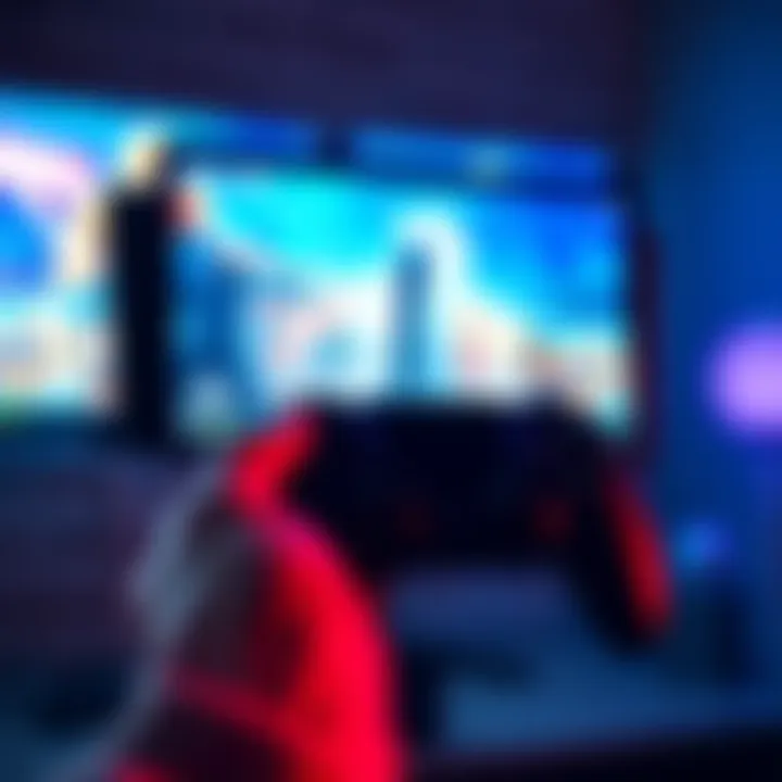 New PS5 Gamer Seeking Friends A new PS5 owner holds a console with games like Dead by Daylight, UFC, and Roblox visible on screen, inviting others to join and play together.