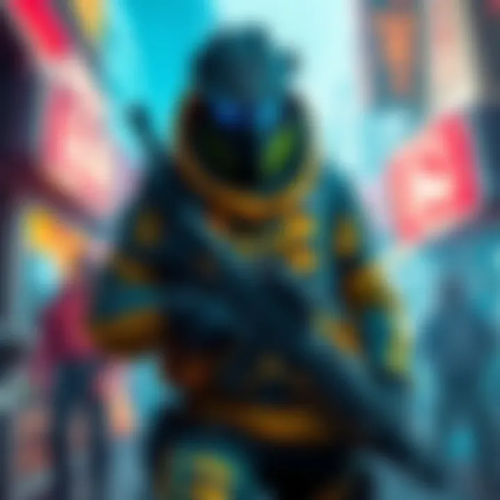 An image showcasing the new Recon skin in a vibrant gaming environment.