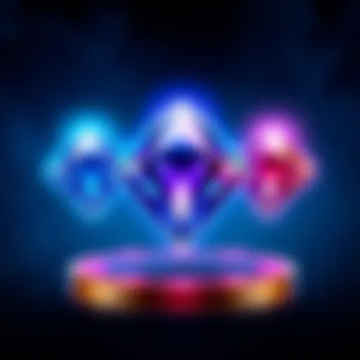 An illustration showing a new sapphire rank symbol between diamond and ruby ranks in ranked games, highlighting its unique design and aesthetic appeal.