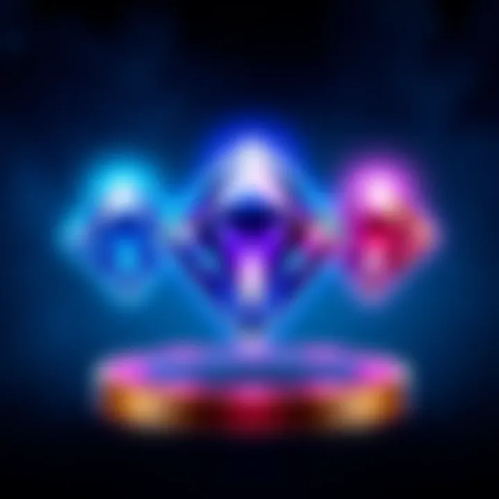 An illustration showing a new sapphire rank symbol between diamond and ruby ranks in ranked games, highlighting its unique design and aesthetic appeal.