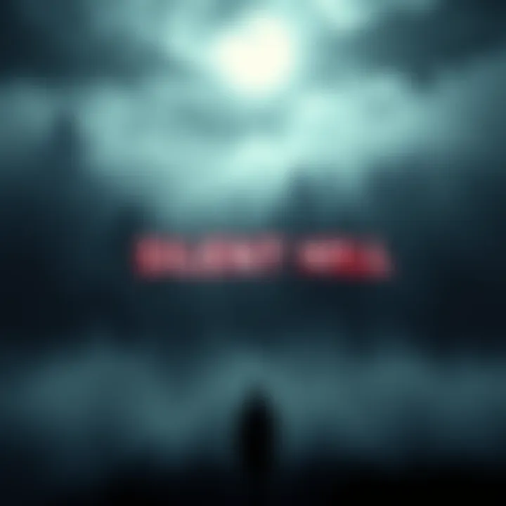 A dark and eerie landscape with the iconic Silent Hill fog and a shadowy figure in the distance, symbolizing the upcoming annual releases by Konami.
