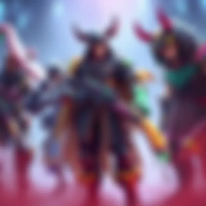 A collection of colorful new skins available in Predecessor V1.12.6, showcasing unique designs and styles for players.