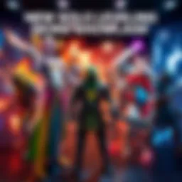 New SOLO LEVELING Skins Showcase A collection of vibrant new SOLO LEVELING skins displayed in a gaming setting, highlighting various character designs and styles.