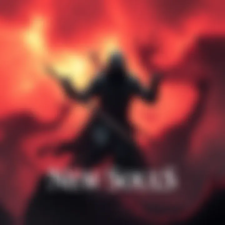 New Souls Game Cover Art A dark fantasy scene featuring a hooded warrior wielding a sword, surrounded by ominous creatures in a misty landscape.