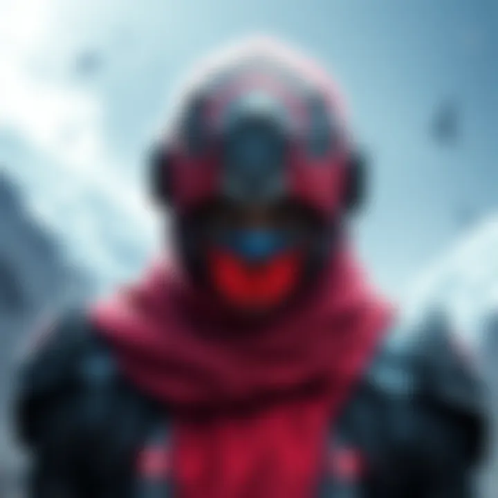 A character wearing the new Syandana, showcasing its unique design and style, while appearing to struggle with visibility in the game environment