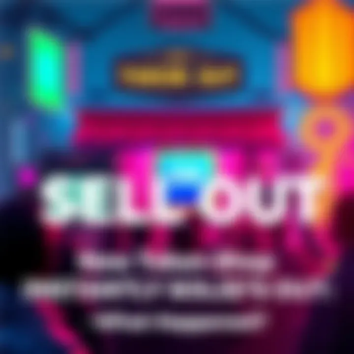 A visual representation of the new token shop with a rare SD W item highlighted, showing excitement among people as it sells out quickly.