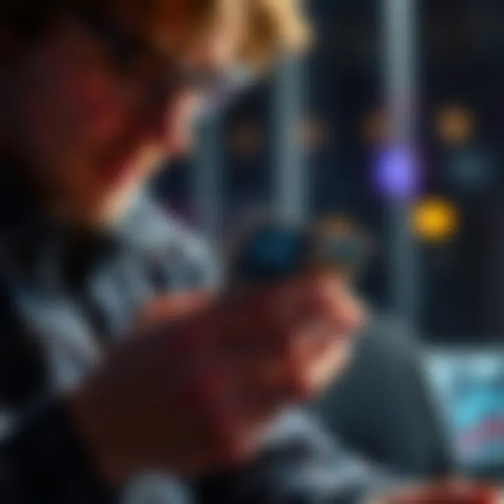 A person examining a newly acquired trading card, highlighting its features and details.