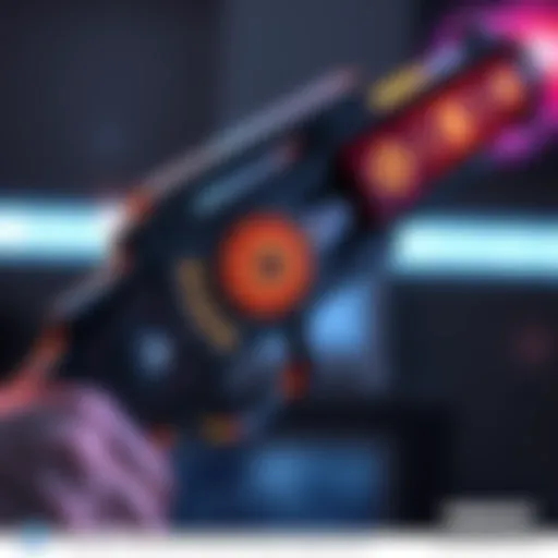 Close-up of the Turncoat Exotic Handcannon, showcasing its unique symbols and sleek design, with a glowing aura.