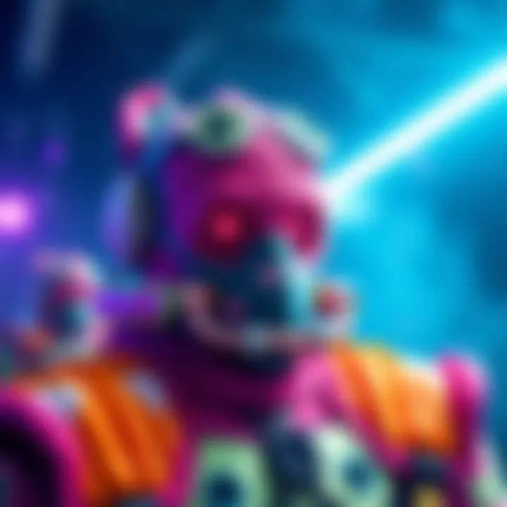 A unique visitor skin with bright colors and strange patterns, creating a buzz among the community.