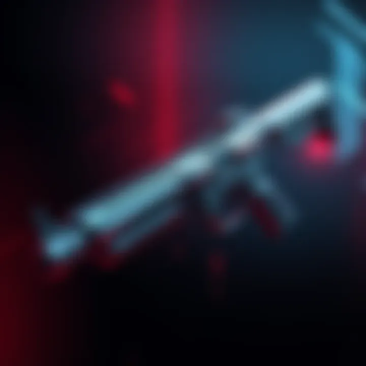 A digital rendering of a futuristic weapon showcasing precision design elements and sleek features.
