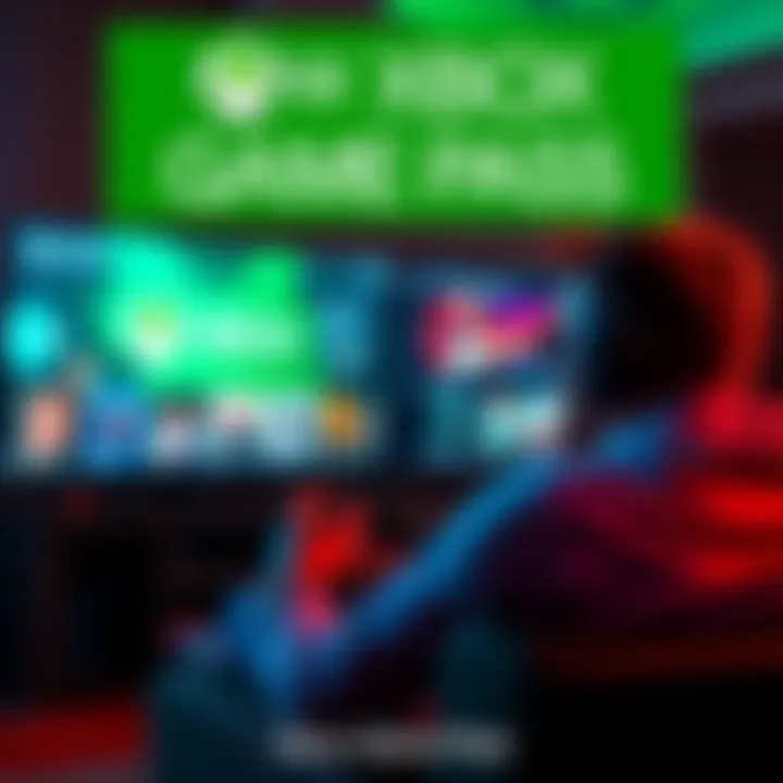 A gamer enjoying Xbox Game Pass with multiple game options visible on screen.