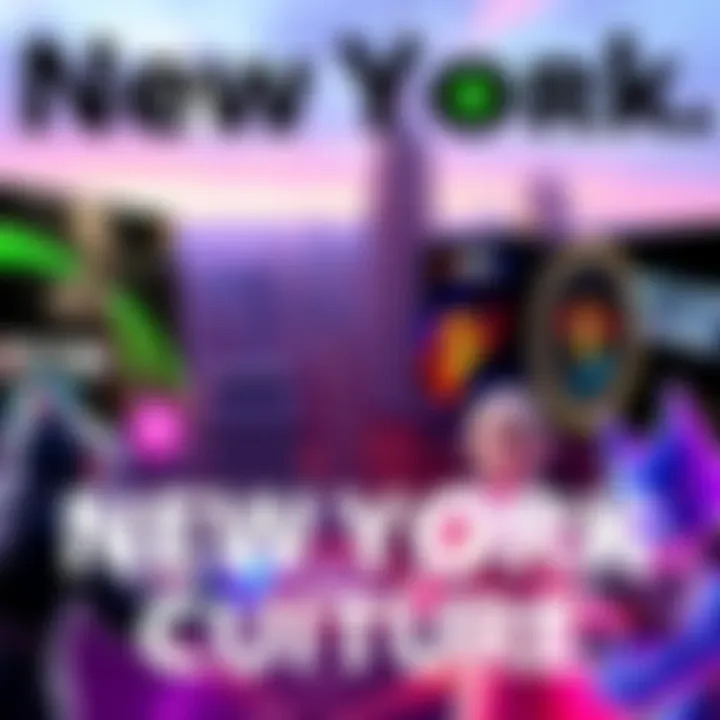 A collage of various video game titles highlighting New York State's gaming culture, featuring iconic landmarks and characters inspired by the city.