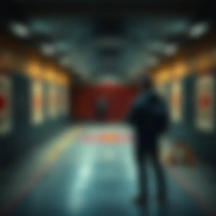 A newcomer stands at a shooting range, looking confused as they observe targets that haven't fallen despite shots fired.