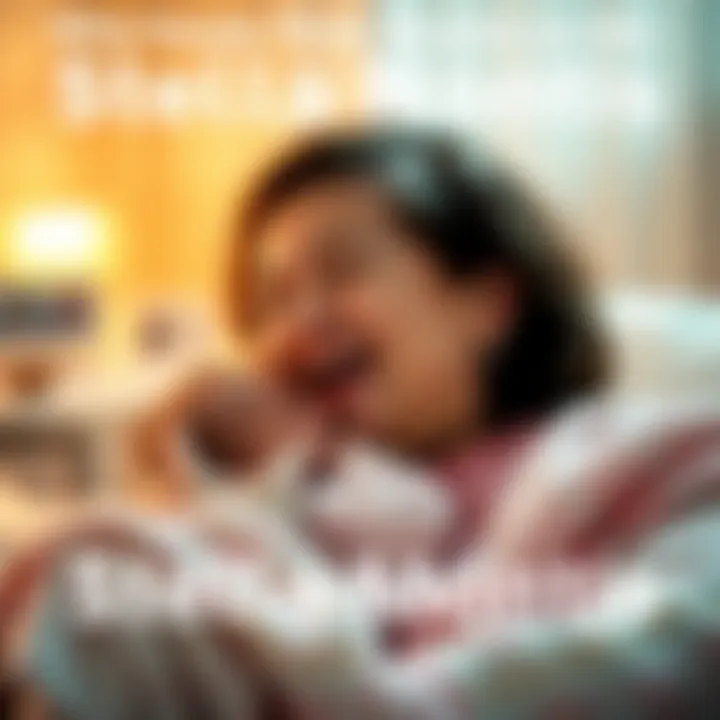 Newborn baby named Stella Montis A joyful parent holds a newborn baby named Stella Montis, surrounded by soft blankets and warm light.