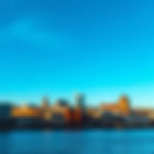 A vibrant skyline of a Newcastle with historical buildings and modern architecture under a clear blue sky.