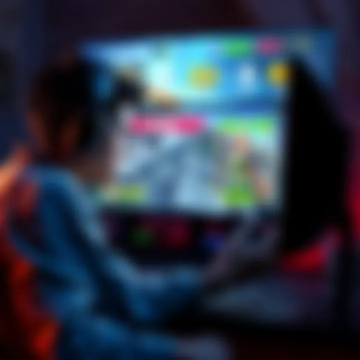 A new player sits at a computer, looking frustrated after a disappointing match in a quick play game. The screen shows game characters and scores.