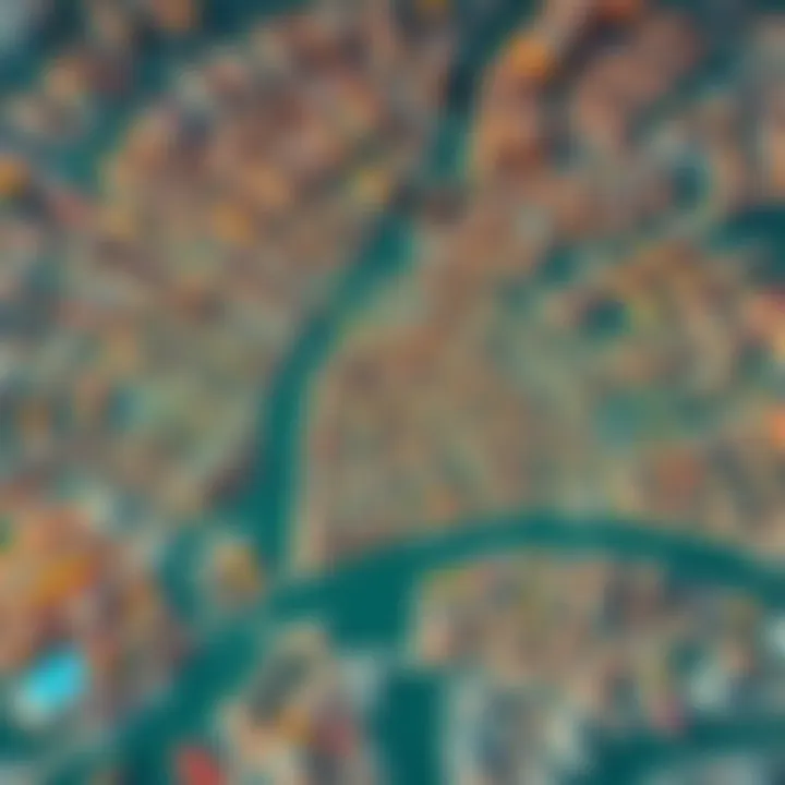 An artistic representation of New York City's map highlighting its streets and neighborhoods.