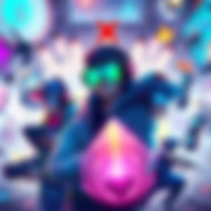 A vibrant illustration of gaming characters and digital elements, representing innovation in gaming.