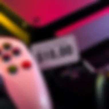 A close-up of next generation gaming consoles with a price tag showing $1,000, alongside a handheld device resembling an affordable gaming option.