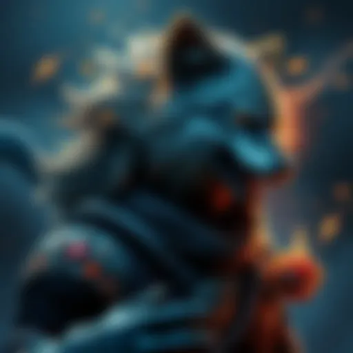 Next Game Protagonist A digital artwork depicting a new game character inspired by nature, blending elements of storm and a wolf, symbolizing strength and agility.