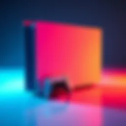 Next-Gen Console Concept A futuristic gaming console design with a sleek look, suggesting advanced technology and high performance.