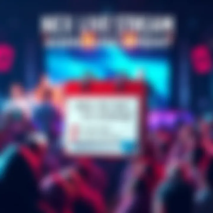 Next Live Stream Announcement A calendar marked with a live stream reminder and a chat bubble indicating community interaction.