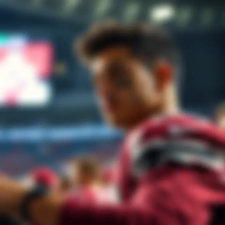 Nico VARREL focused while watching the Falcons game, showing his commitment to the match.
