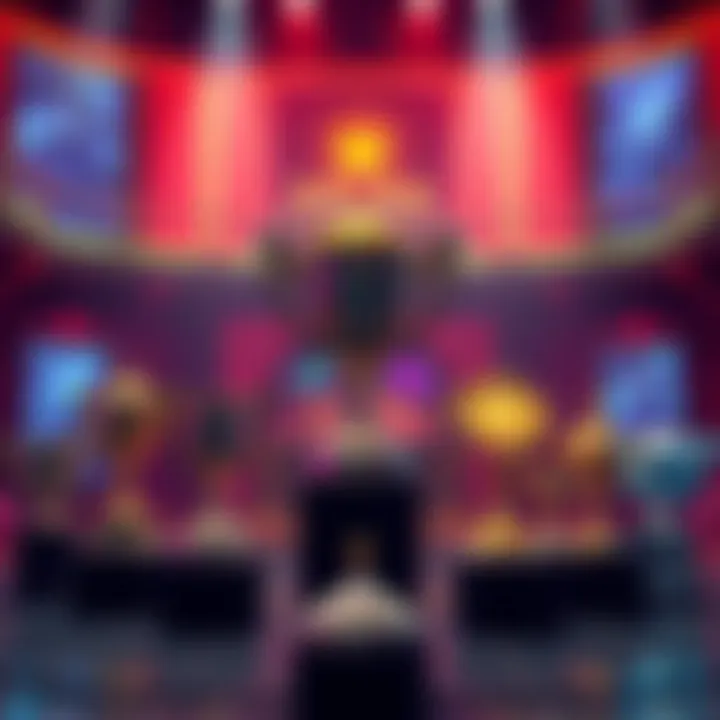 A scene showing trophies from Nier: Automata that players can buy after finishing the game, set in a vibrant game environment.