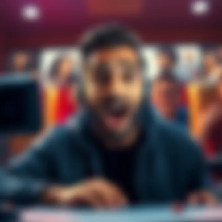 Nilesy looking shocked as he realizes he is in a voice chat with friends, with laughter and reactions visible on screen.