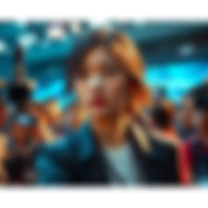 Nina Lin looking determined during a recent event, surrounded by media and fans, reflecting her current struggle.