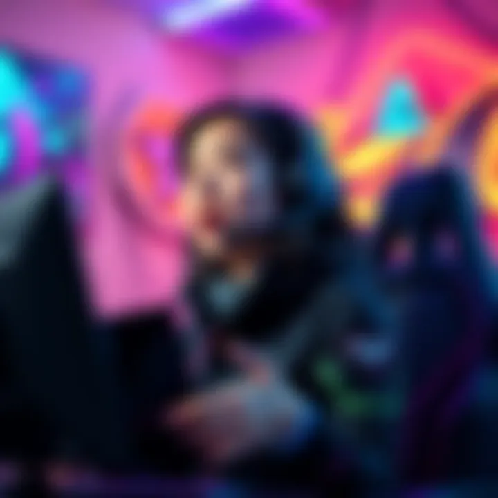 Nina Lin Streaming Nina Lin during her return stream, addressing the audience with strong remarks about Asmongold, with a colorful gaming backdrop