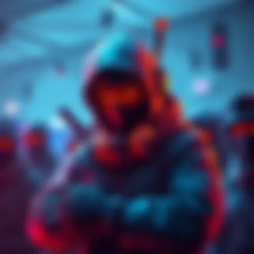 A character resembling Ninja speaking to a group of game developers, emphasizing creativity and fun in game design.