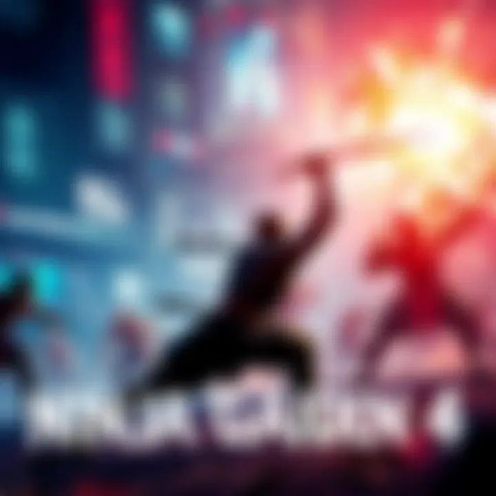 A dynamic combat scene from Ninja Gaiden 4 showing a character battling an enemy in a vibrant level.