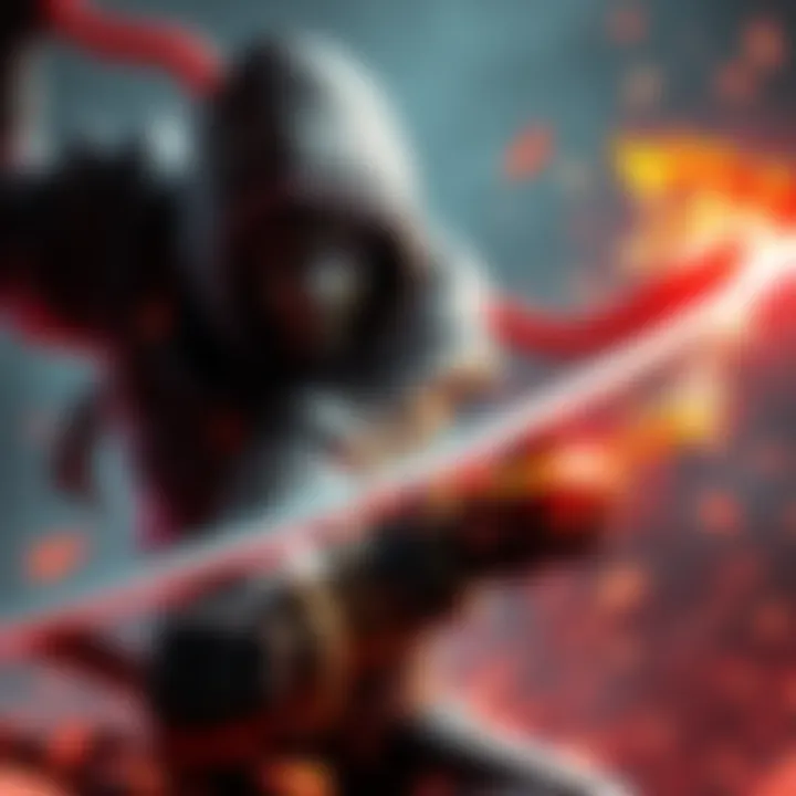 Stunning Ninja Gaiden Ragebound character with dynamic colors and action pose