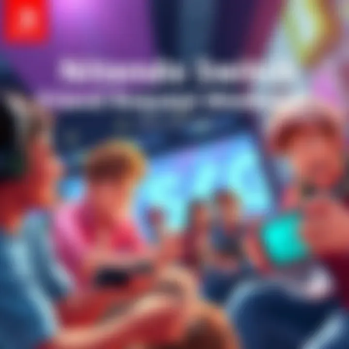 A group of Nintendo Switch players exchanging Friend Codes and enjoying gaming together