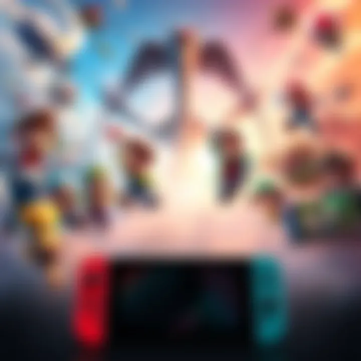 A collection of Nintendo Switch games showcasing their Local Wireless multiplayer feature, with characters and gameplay scenes