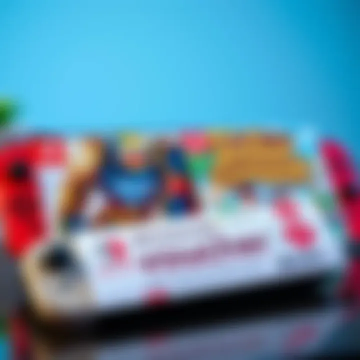 A selection of Nintendo Switch games including Metroid Dread and Animal Crossing displayed on a console with a voucher next to them.