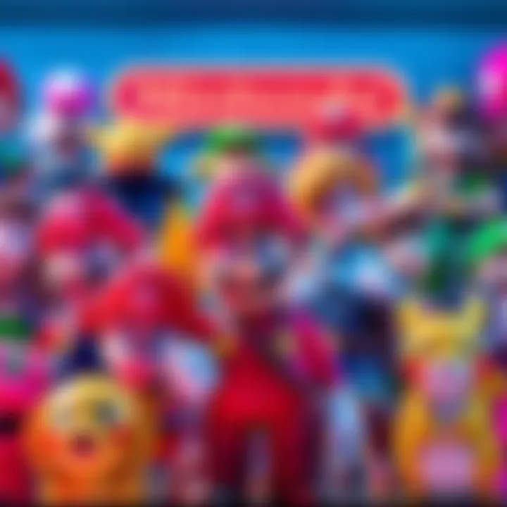 A collection of iconic Nintendo characters like Mario, Link, and Pikachu, showcasing their distinct designs and vibrant colors, emphasizing the brand's uniqueness.