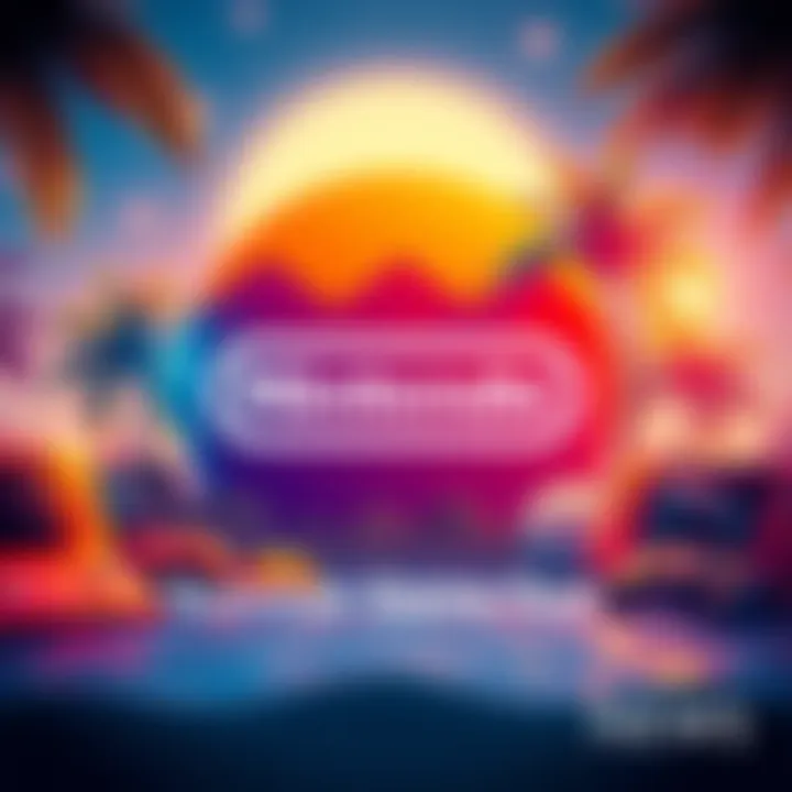Nintendo logo surrounded by summer gaming elements like palm trees and gaming consoles