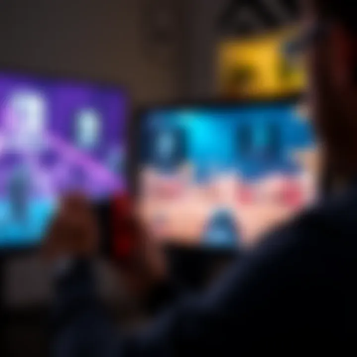 A person adjusting HDR settings on a Nintendo Switch 2 connected to an Alienware monitor