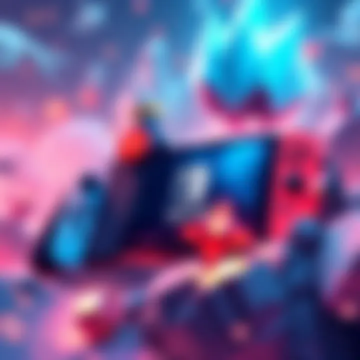 An artistically rendered illustration showcasing the Nintendo Switch 2 alongside captivating elements from Blue Prince, capturing the essence of gaming innovation.