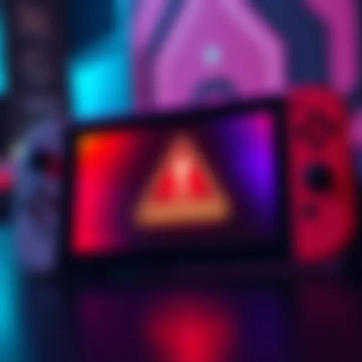 A Nintendo Switch 2 console displayed with a warning symbol, highlighting concerns over device reliability.