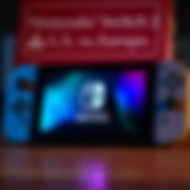 Close-up view of a Nintendo Switch 2 console with a warning symbol indicating piracy risks