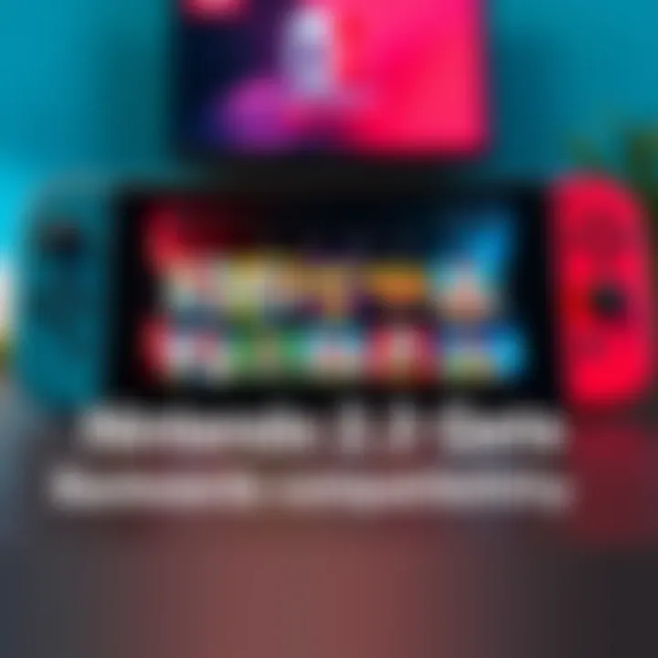 A Nintendo Switch 2 console displaying classic game titles on the screen, showcasing its backwards compatibility features.