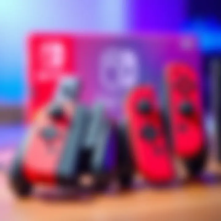 A Nintendo Switch 2 console with Joy-Con controllers displayed, highlighting the need for a firmware update to support older controllers.