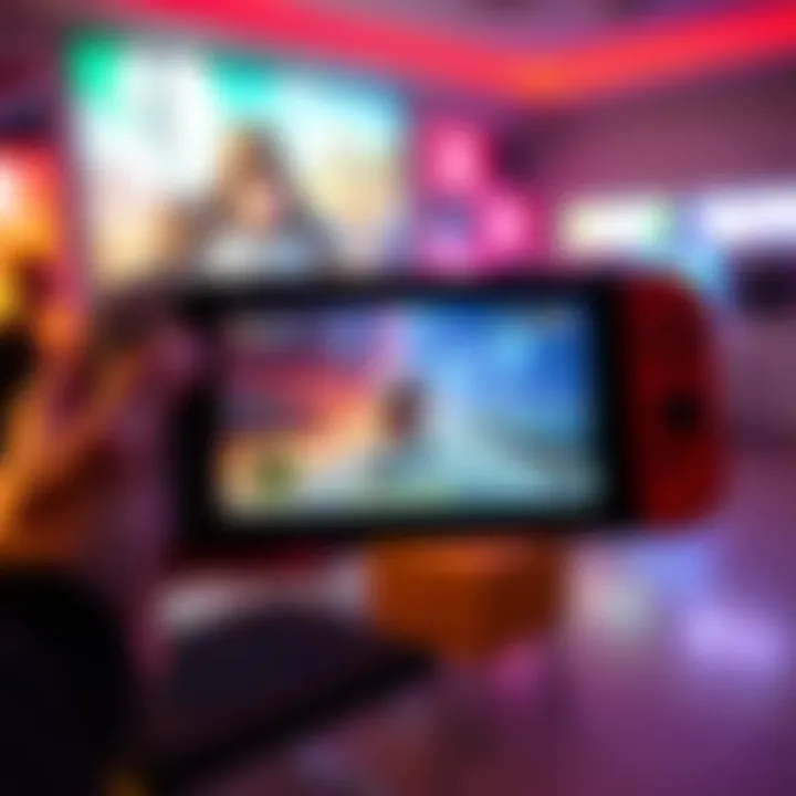 A person holding the Nintendo Switch 2 in handheld mode, showing a game on the screen with visible performance issues.